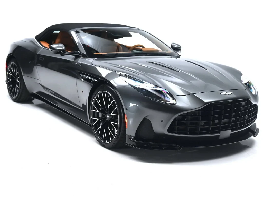 2026 Aston Martin DB12 S Volante for sale, front three-quarter view, Magnetic Silver