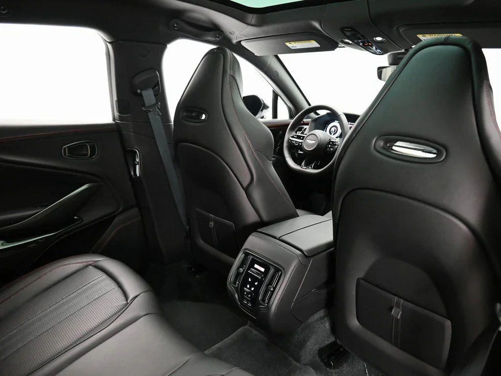 2026 Aston Martin DBX 707 interior, seats, Black Metallic with Spicy Red Stitching