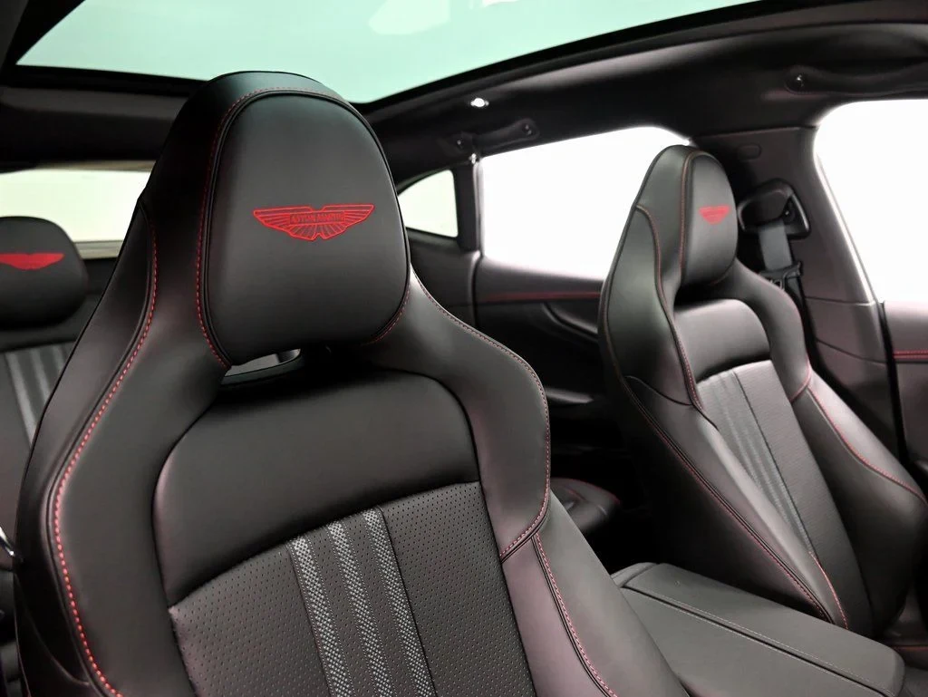 2026 Aston Martin DBX 707 interior, seats, Black Metallic with Spicy Red Stitching