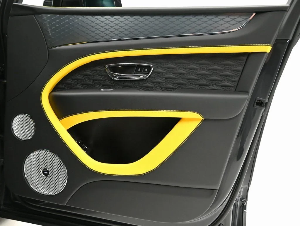 2026 Bentley Bentayga Speed interior, door panel, Beluga and Yellow