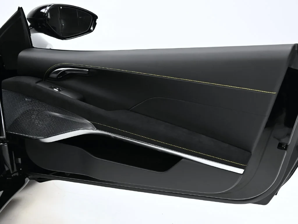 2027 Lotus Emira V6 SE interior, door panel, Black with Yellow Stitching