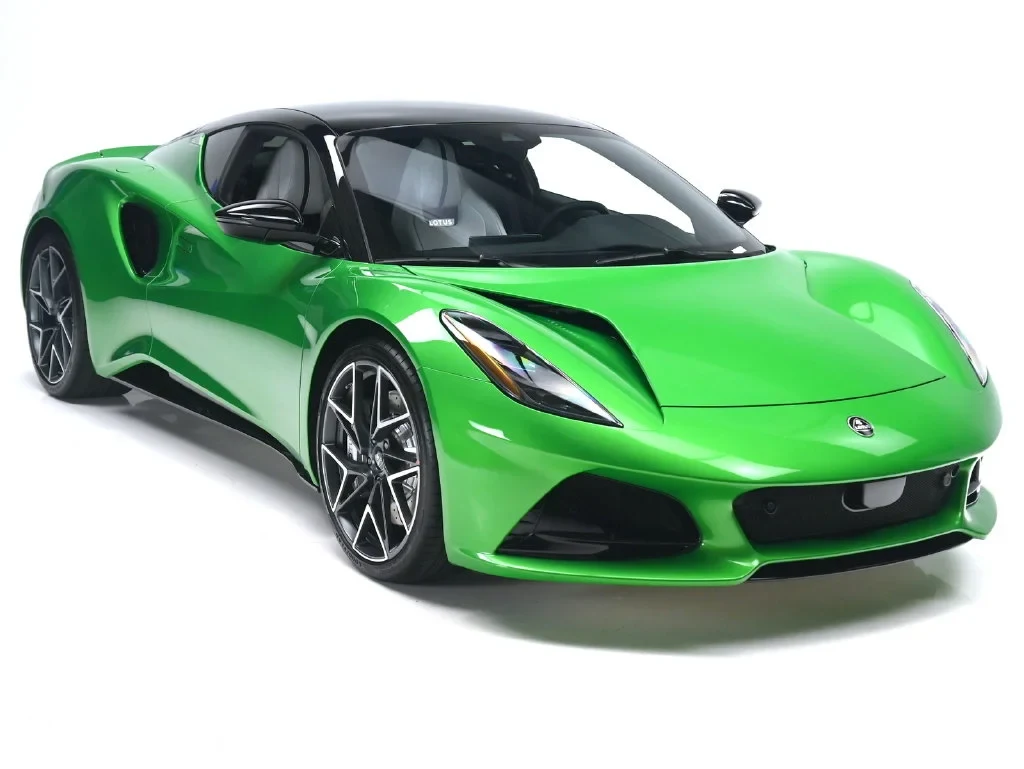 2027 Lotus Emira Turbo SE for sale, front three-quarter view, EOS Green