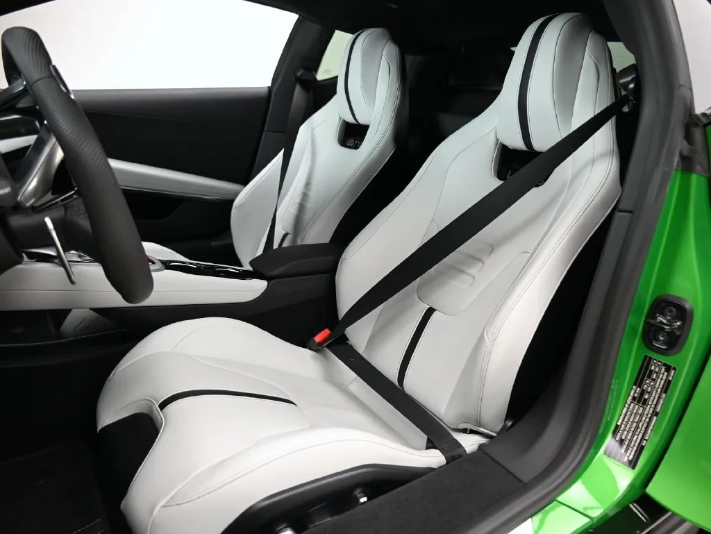 2027 Lotus Emira Turbo SE interior, seats, Ice Grey and Black