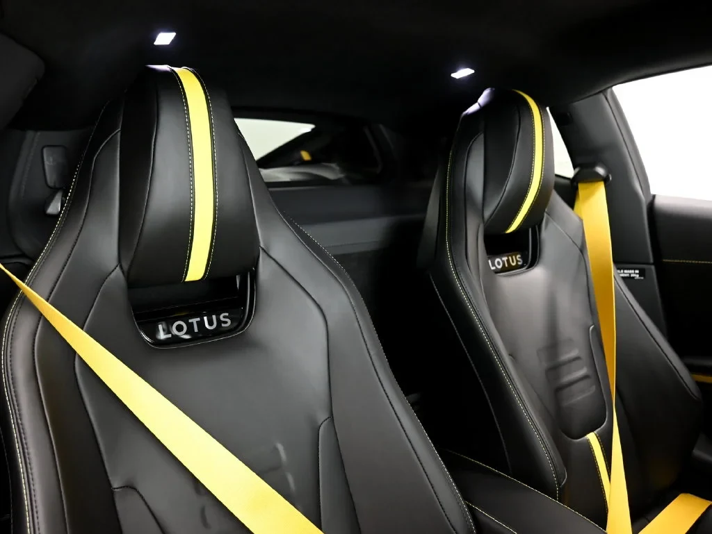 2027 Lotus Emira Turbo SE interior, seats, Black with Yellow Accents