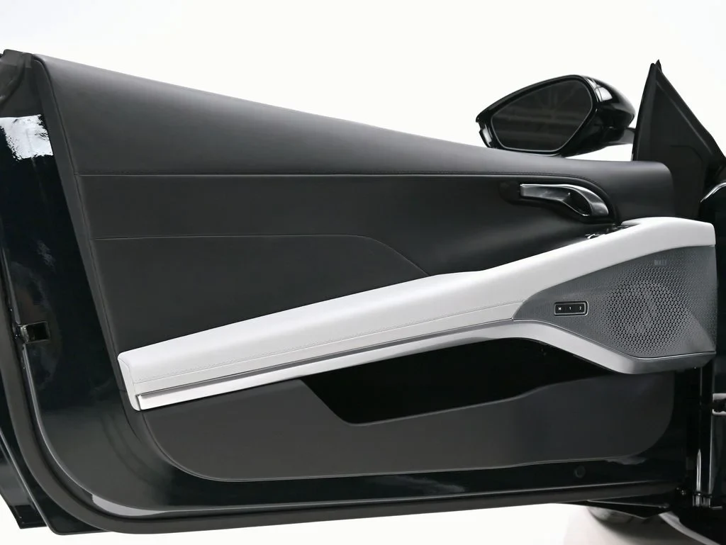 2026 Lotus Emira Turbo SE interior, door panel, Ice Grey and Black
