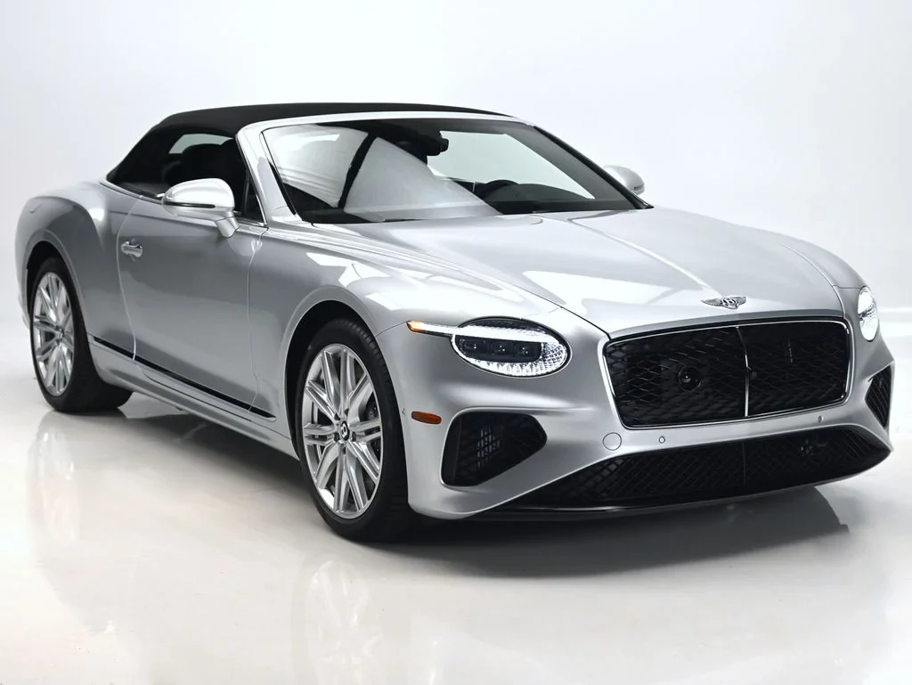 2026 Bentley Continental GTC for sale, front three-quarter view, Moonbeam