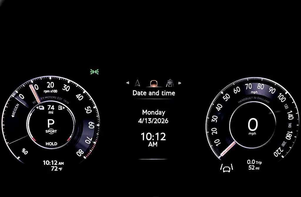 2026 Bentley Continental GTC interior, Beluga and Gravity Grey.
