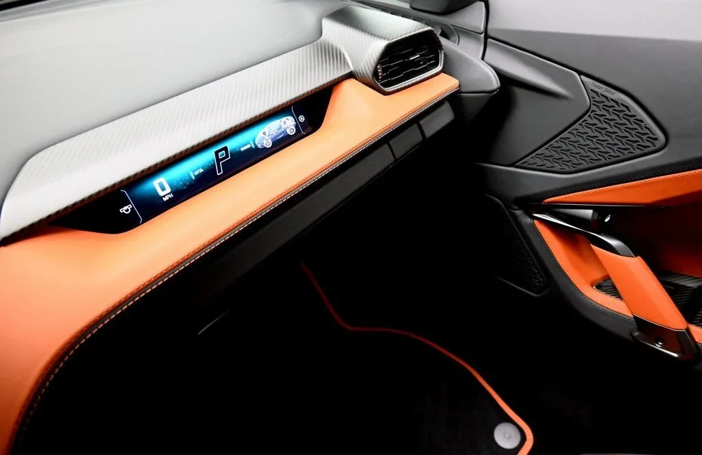 2026 Lamborghini Temerario interior, door panel, Terra Kapnos and Nero Ade
