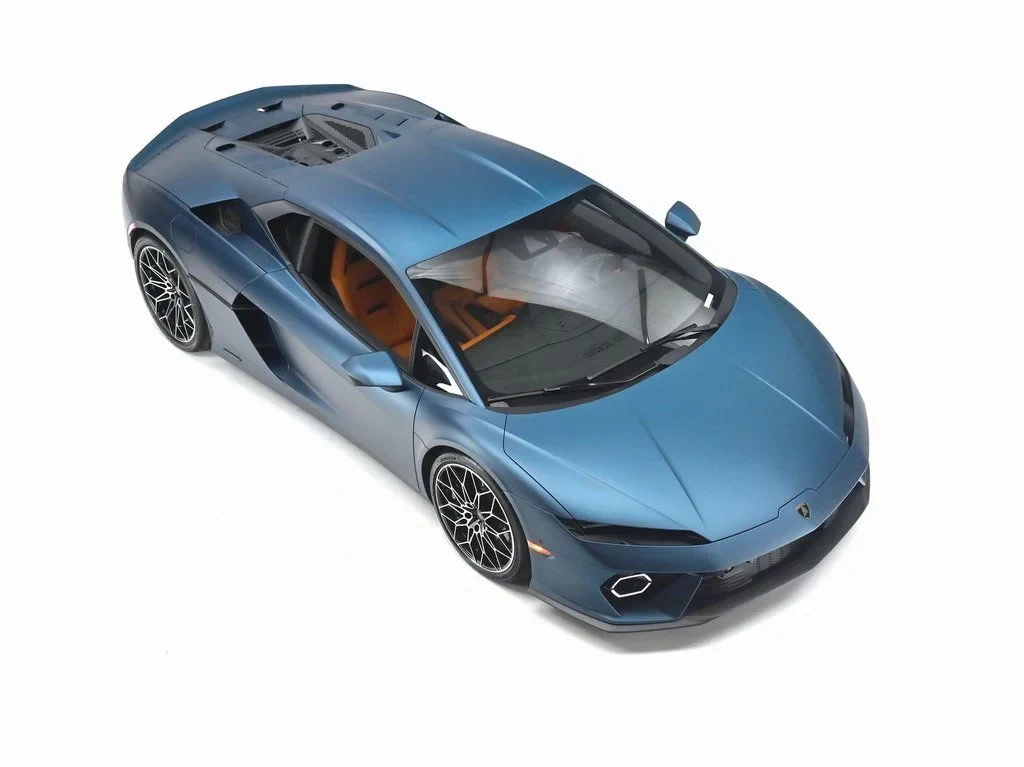 2026 Lamborghini Temerario for sale, front three-quarter view, Blu Marinus Matt