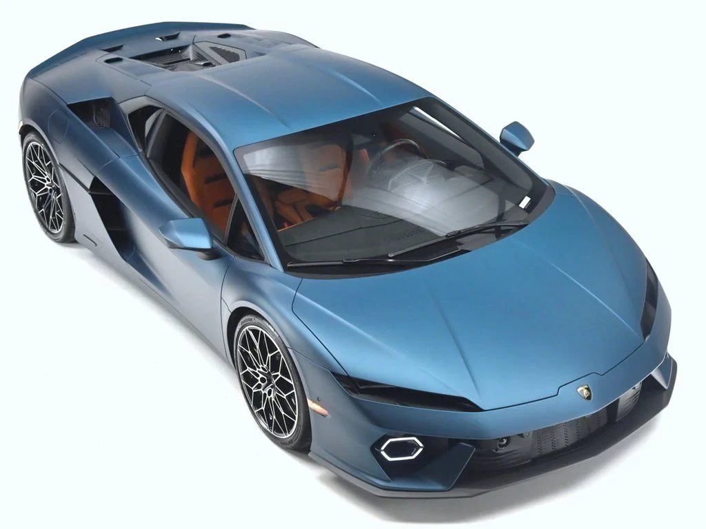 2026 Lamborghini Temerario for sale, front three-quarter view, Blu Marinus Matt