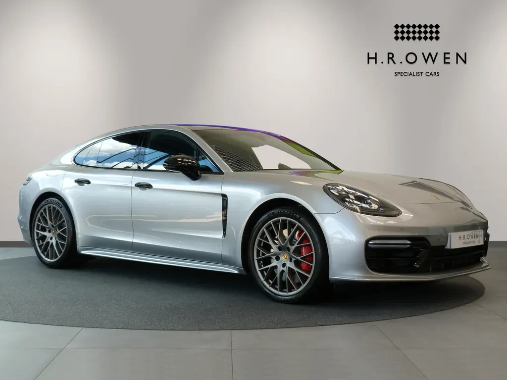 Porsche Panamera, full-car front three-quarter view.