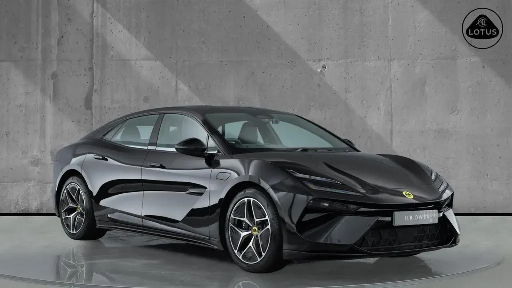 Lotus Emeya, full-car front three-quarter view.
