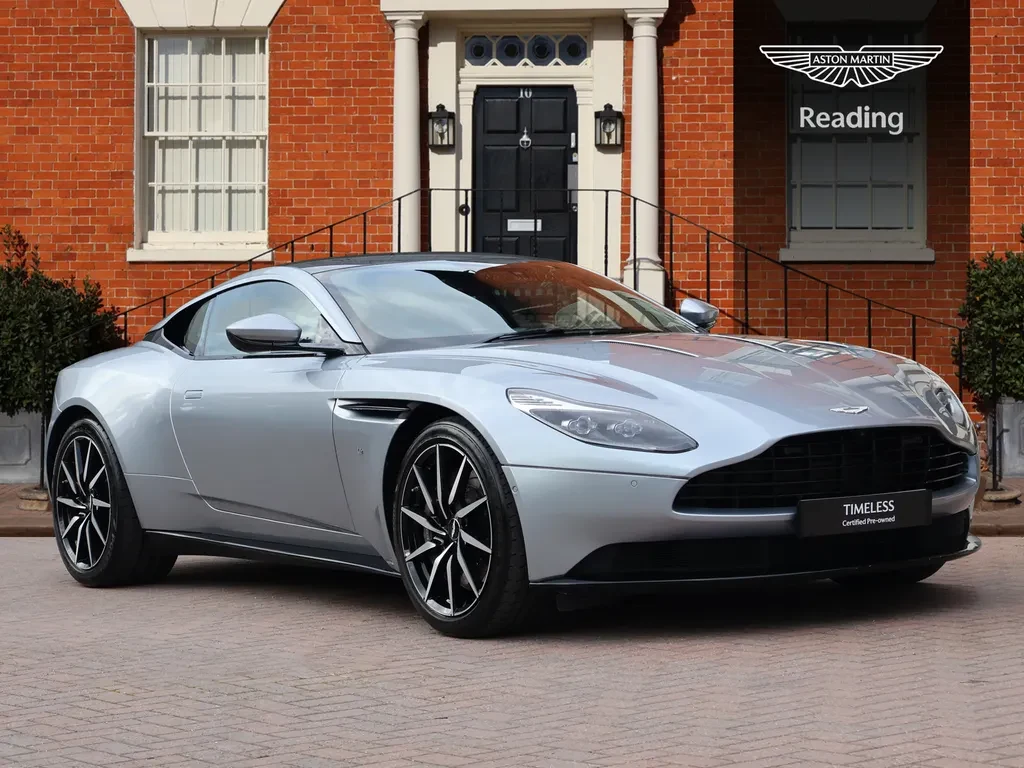 Aston Martin DB11, full-car front three-quarter view.