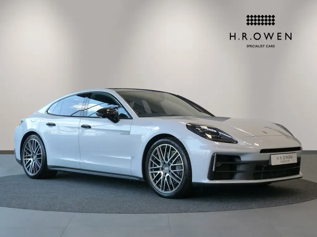Porsche Panamera, full-car front three-quarter view.
