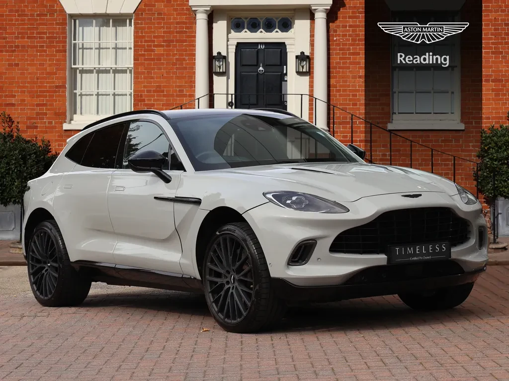 Aston Martin DBX, full-car front three-quarter view.