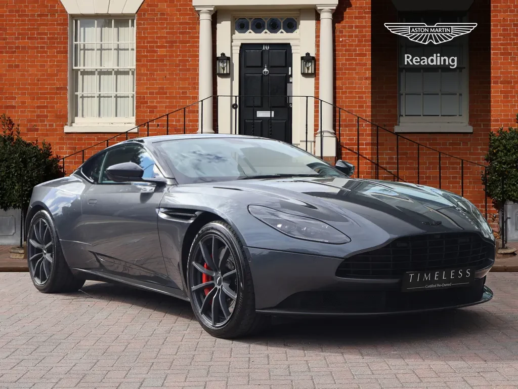 Aston Martin DB11, full-car front three-quarter view.