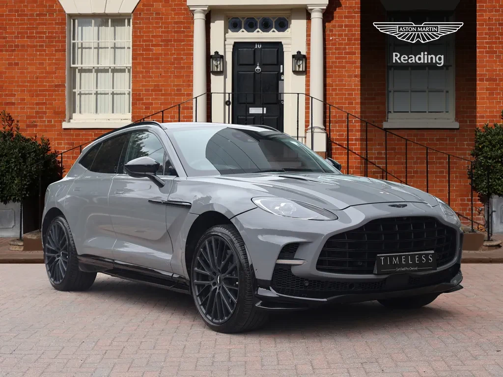 Aston Martin DBX, full-car front three-quarter view.