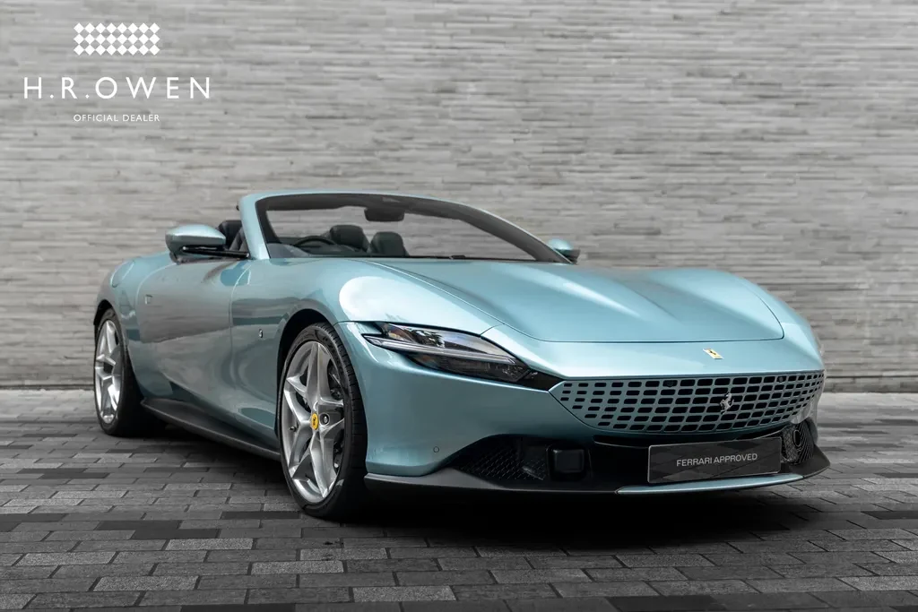 Ferrari Roma Spider, full-car front three-quarter view.