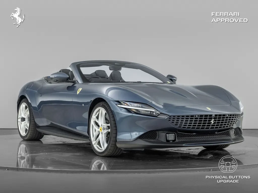 Ferrari Roma Spider, full-car front three-quarter view.