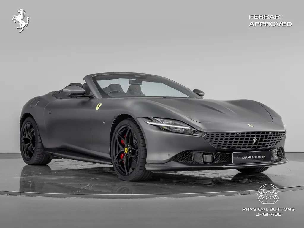 Ferrari Roma Spider, full-car front three-quarter view.