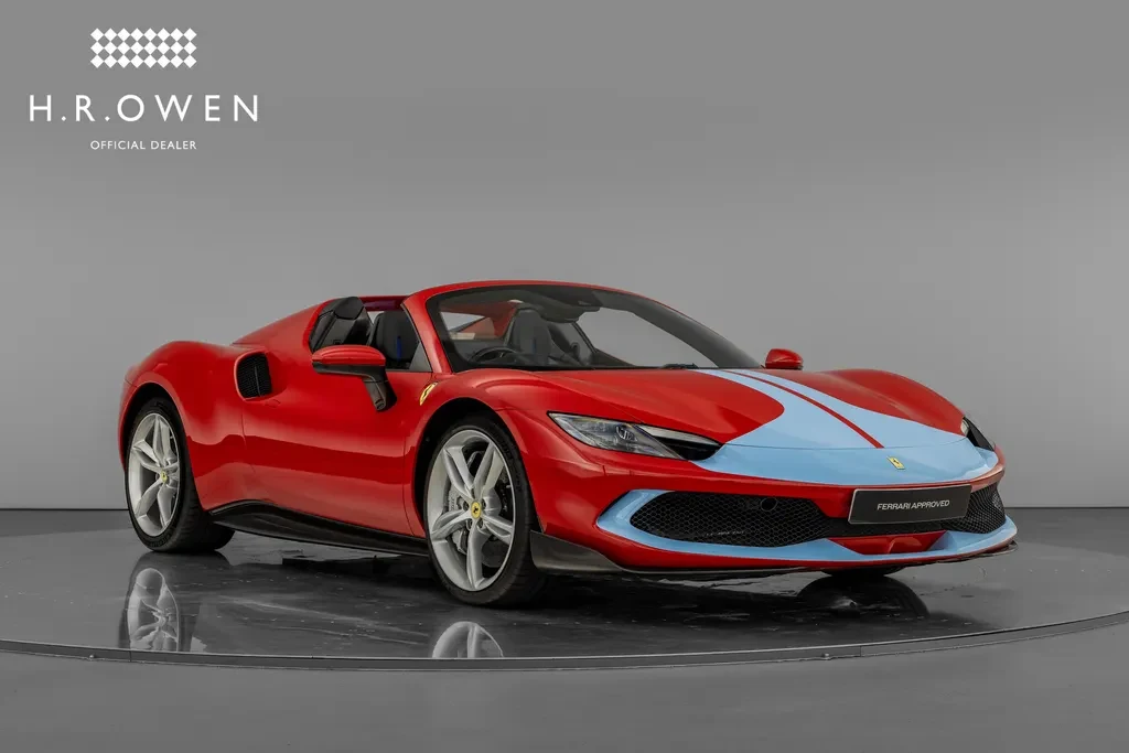 Ferrari 296 GTS, full-car front three-quarter view.