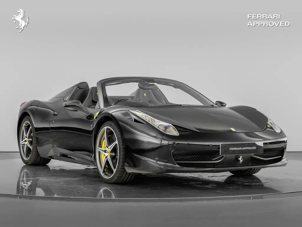 Ferrari 458 Spider, full-car front three-quarter view.