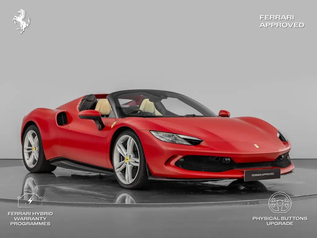 Ferrari 296 GTS, full-car front three-quarter view.