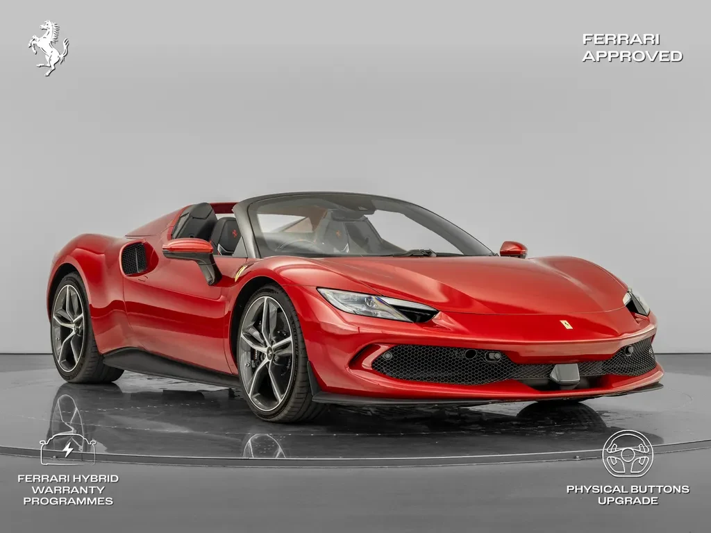 Ferrari 296 GTS, full-car front three-quarter view.