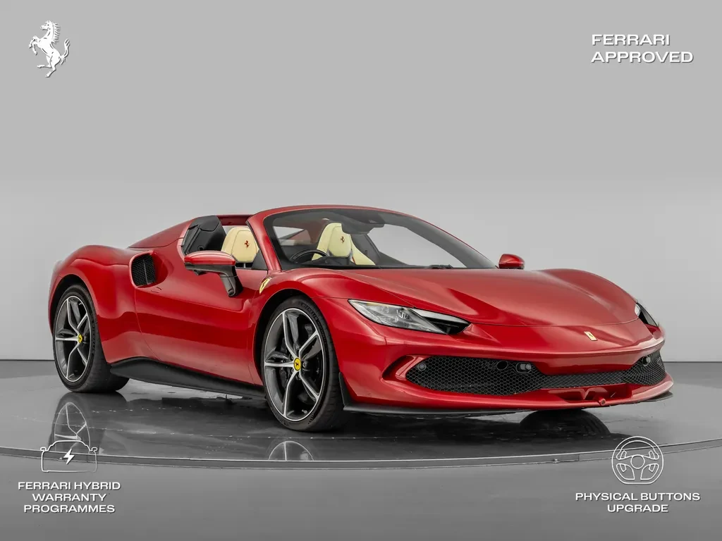 Ferrari 296 GTS, full-car front three-quarter view.
