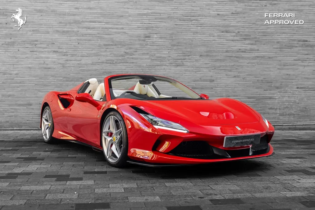 Ferrari F8 Spider, full-car front three-quarter view.