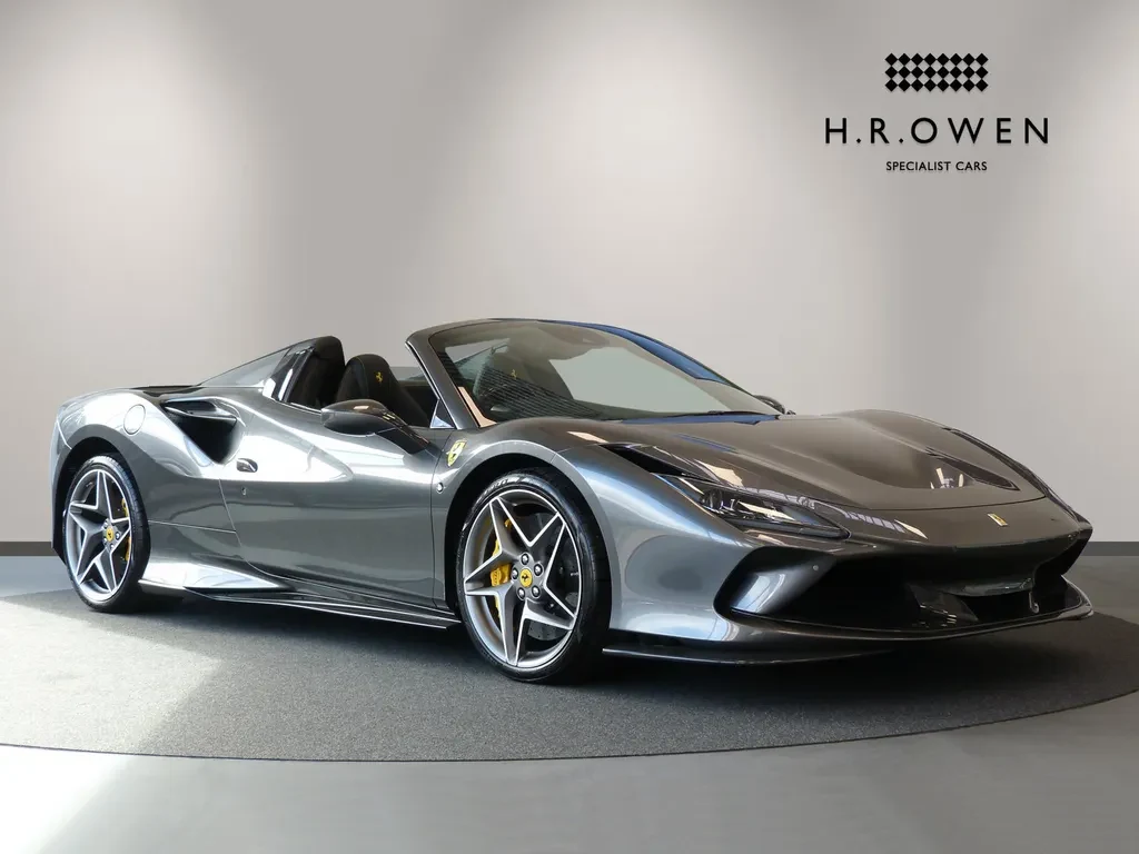 Ferrari F8 Spider, full-car front three-quarter view.