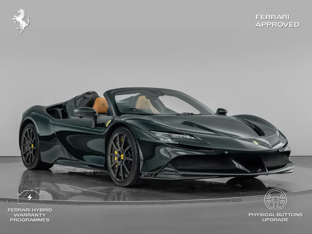 Ferrari SF90 Spider, full-car front three-quarter view.