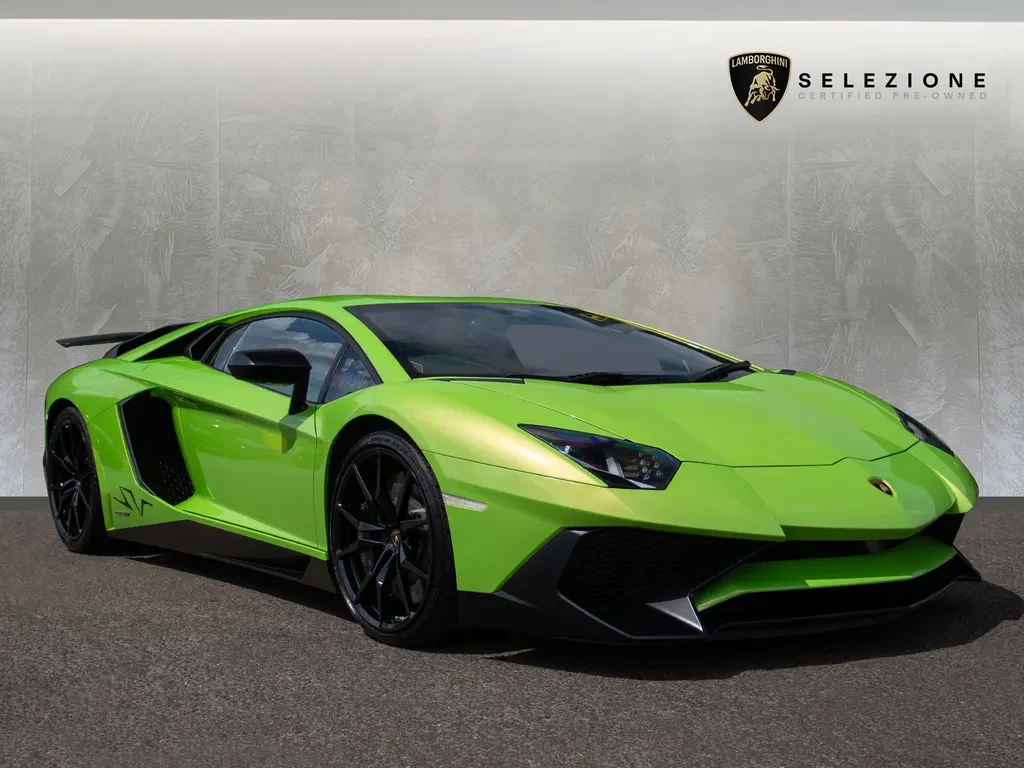 Lamborghini Aventador, full-car front three-quarter view.