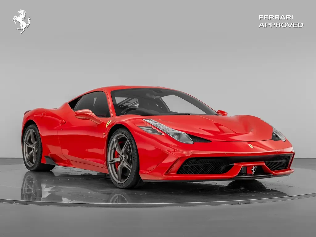 Ferrari 458 Speciale, full-car front three-quarter view.