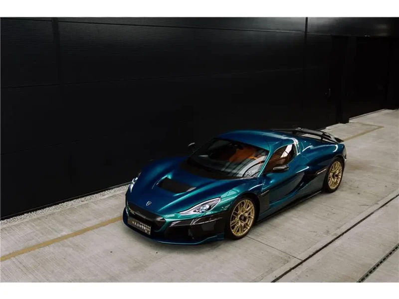 Rimac Nevera, full-car front three-quarter view.
