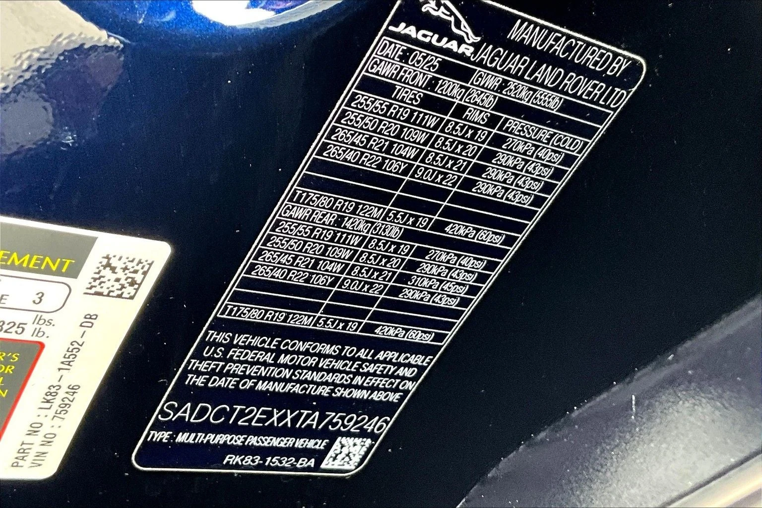2026 Jaguar F-Pace P250 R-Dynamic S (X761), 13/13