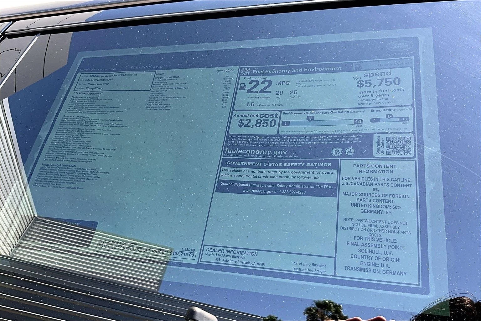 2026 Land Rover Range Rover Sport Dynamic SE (L461), 14/14
