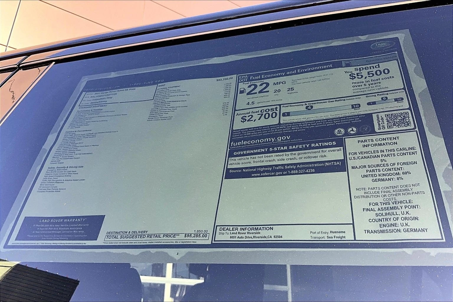2027 Land Rover Range Rover Sport SE (L461), 14/14