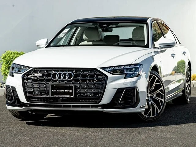 Audi A8 L 55 quattro (D5) · Glacier White Metallic · Indigo Auto Group