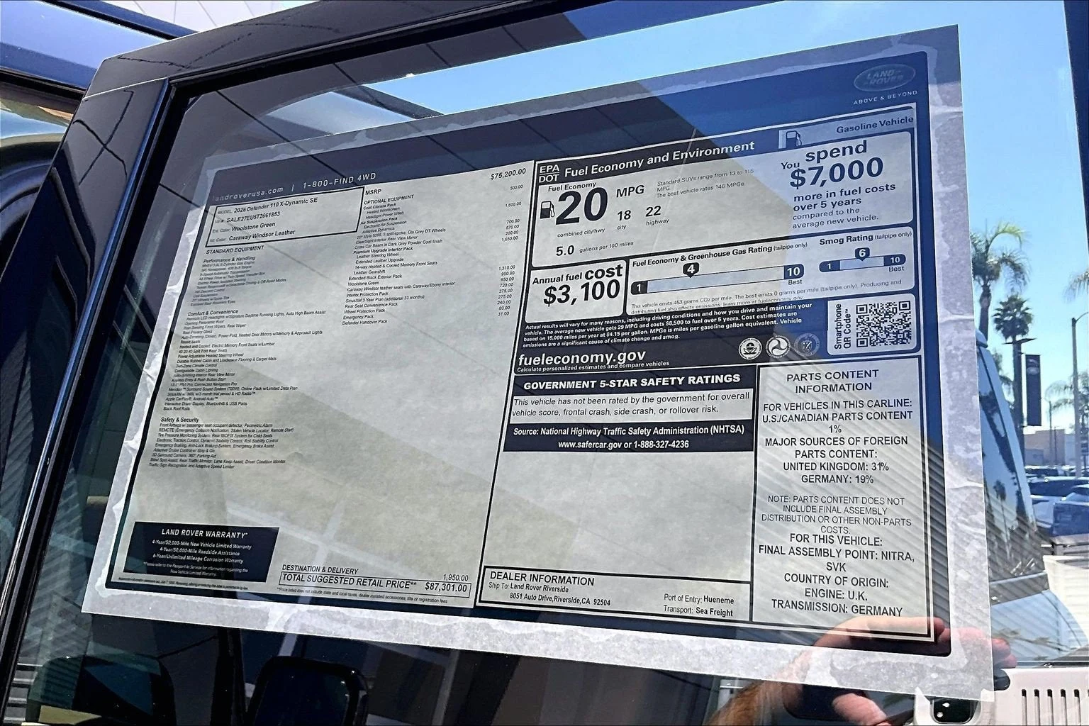 2026 Land Rover Defender 110 X-Dynamic SE (L663), 14/14