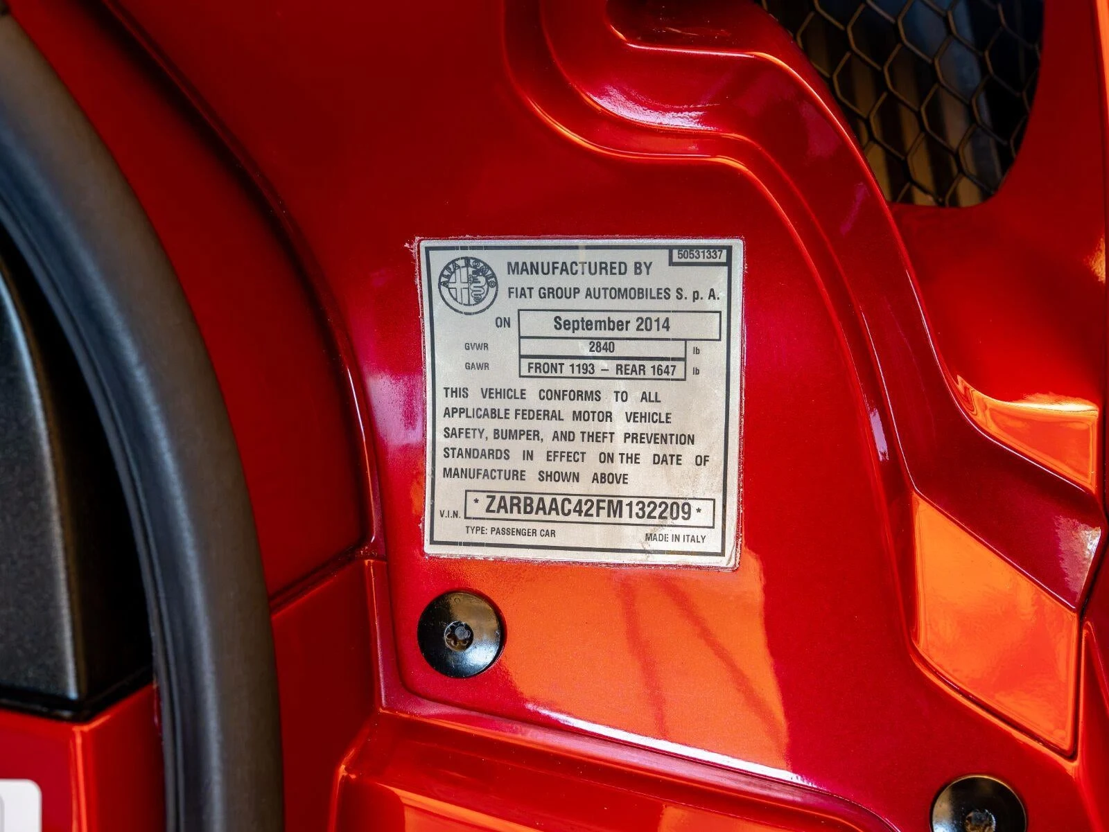 2015 Alfa Romeo 4C Launch Edition, 23/24