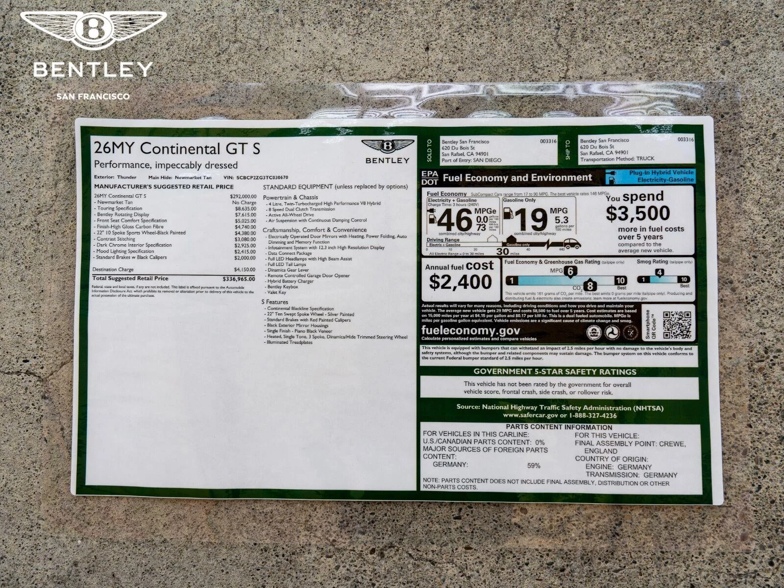 2026 Bentley Continental GT S (4th Generation), 30/30