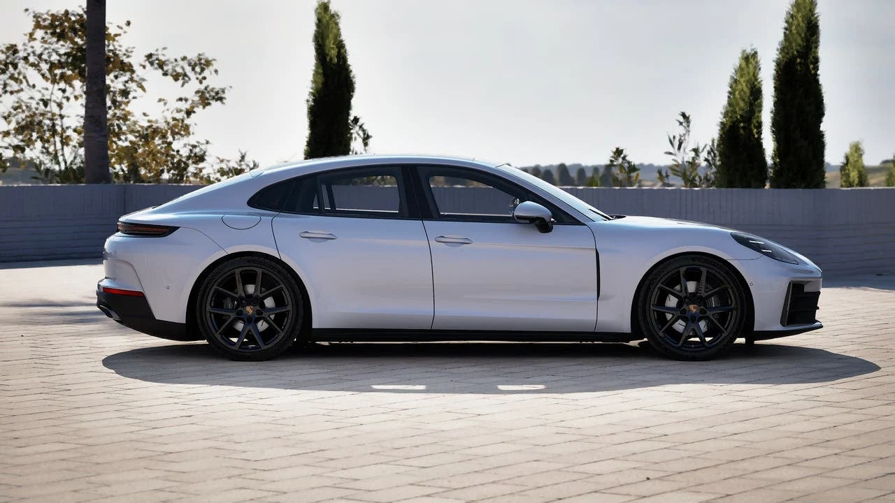 2027 Porsche Panamera 4, side profile, Ice Grey Metallic
