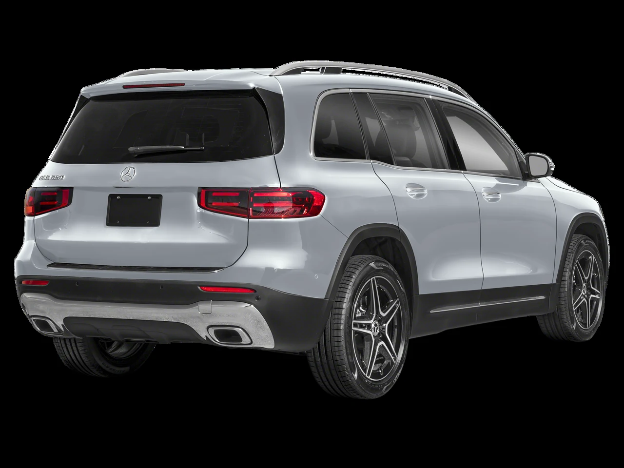 2026 Mercedes-Benz GLB 250, rear three-quarter view, Cirrus Silver Metallic