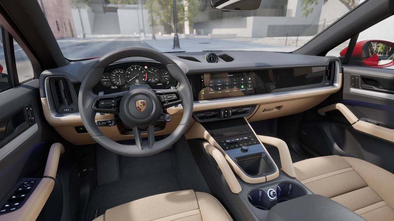 2027 Porsche Cayenne Coupé interior, dashboard, Standard Interior In Black/Mojave Beige