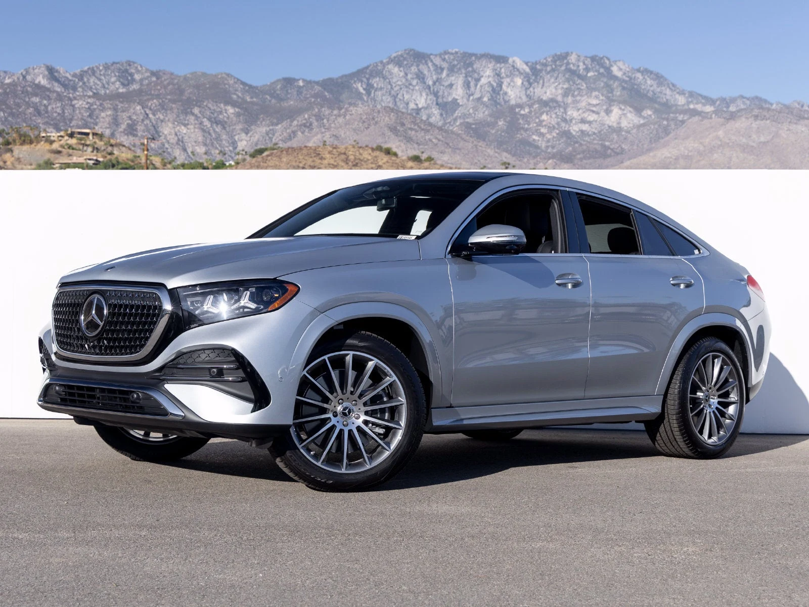 2027 Mercedes-Benz GLE GLE 450 Coupe 4MATIC® for sale, front three-quarter view, Cirrus Silver Metallic