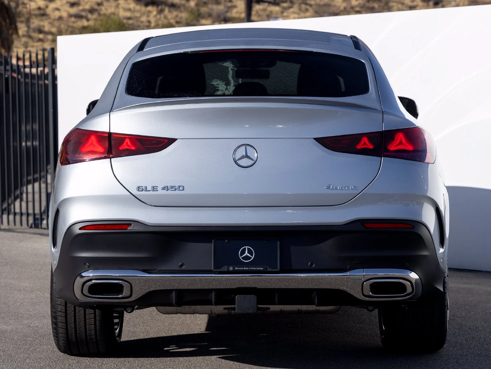 2027 Mercedes-Benz GLE GLE 450 Coupe 4MATIC®, rear three-quarter view, Cirrus Silver Metallic