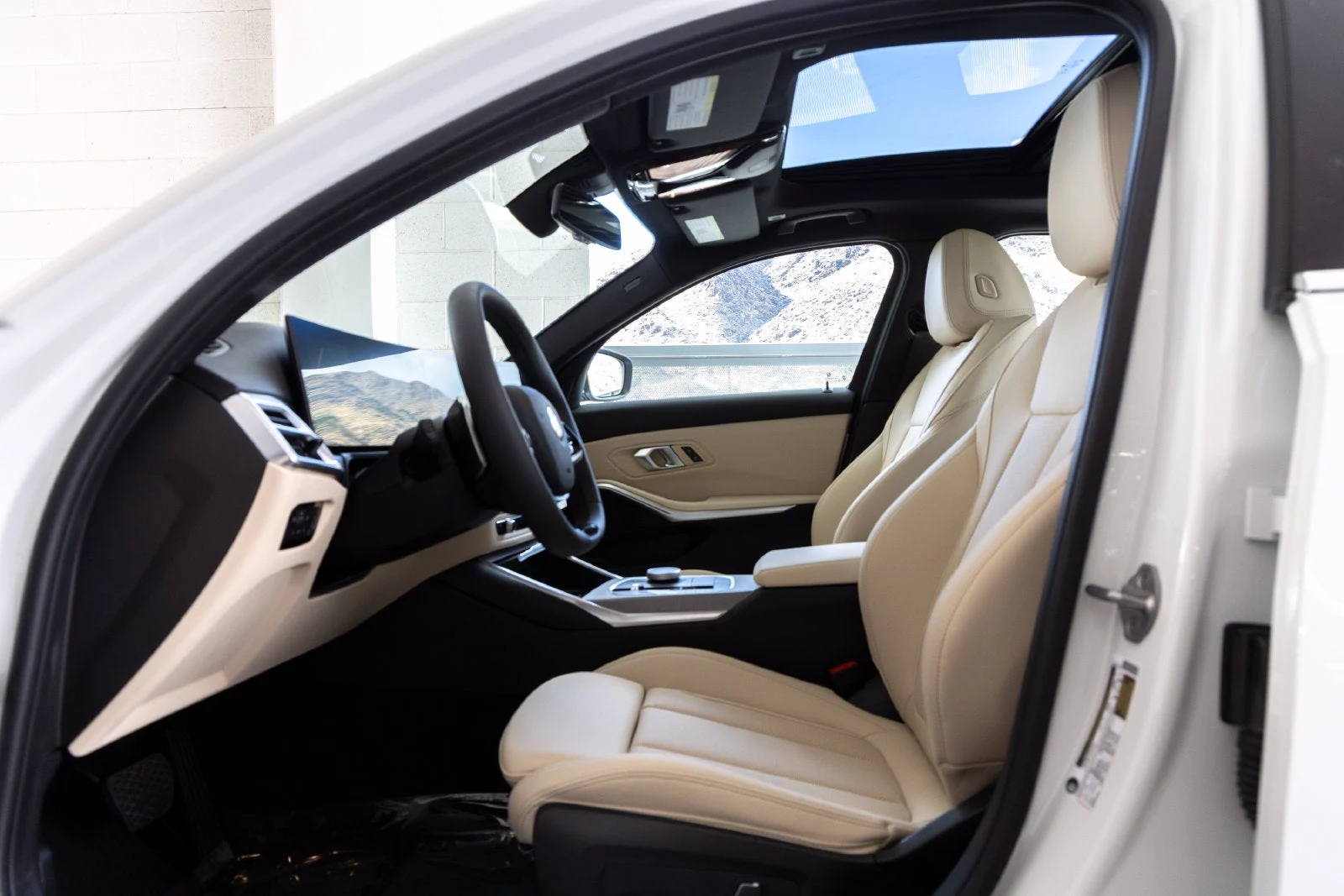 2026 BMW 330i Sedan interior, seats, Canberra Beige Perforated Sensatec