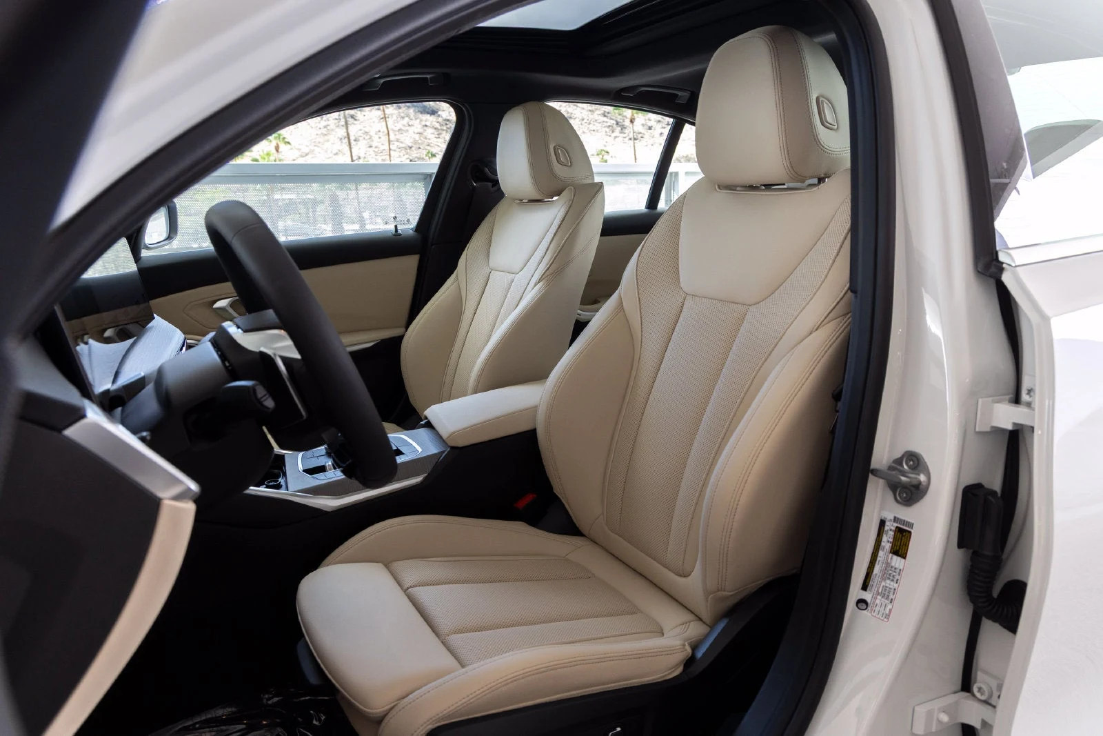 2026 BMW 330i Sedan interior, seats, Canberra Beige Perforated Sensatec