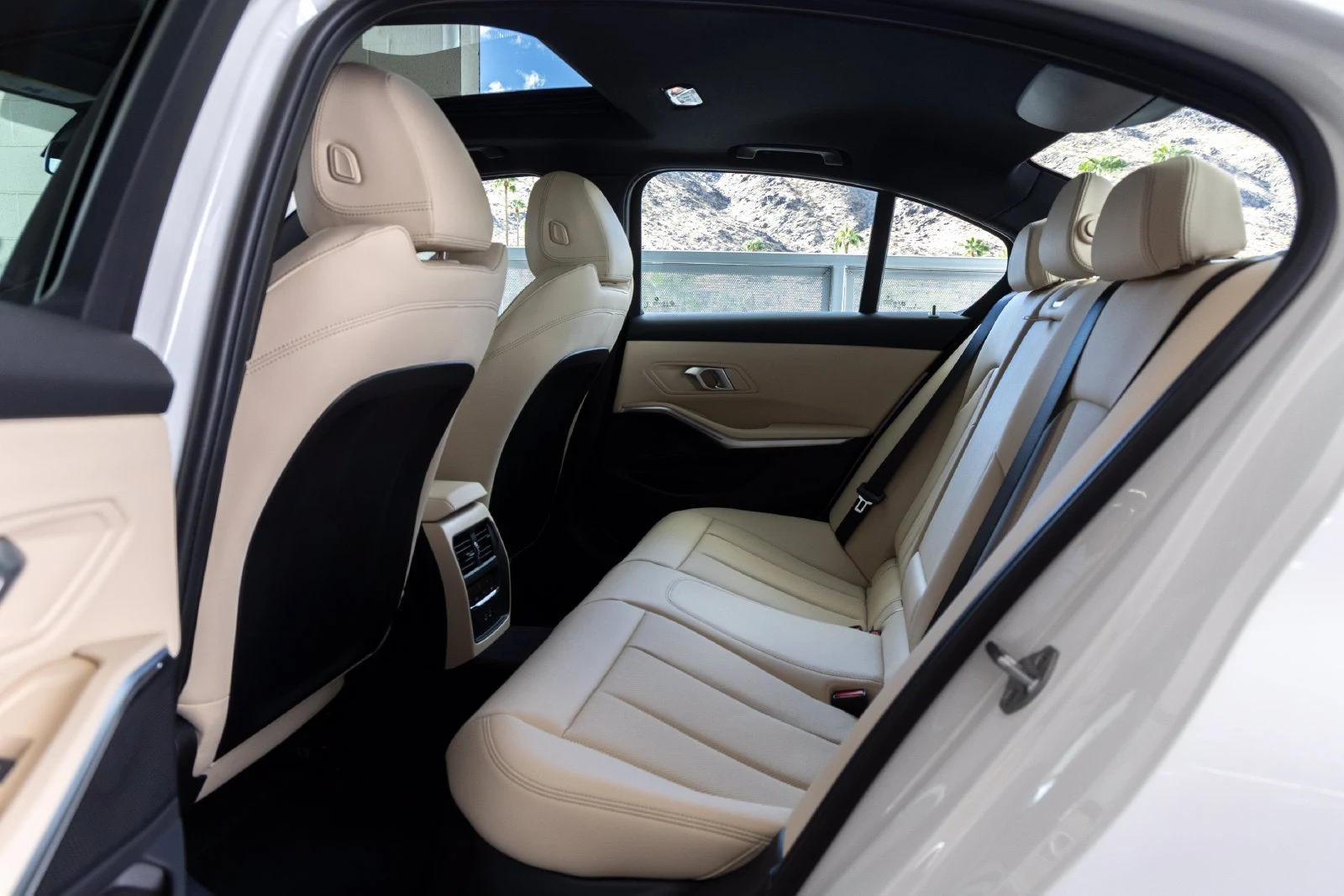 2026 BMW 330i Sedan interior, seats, Canberra Beige Perforated Sensatec